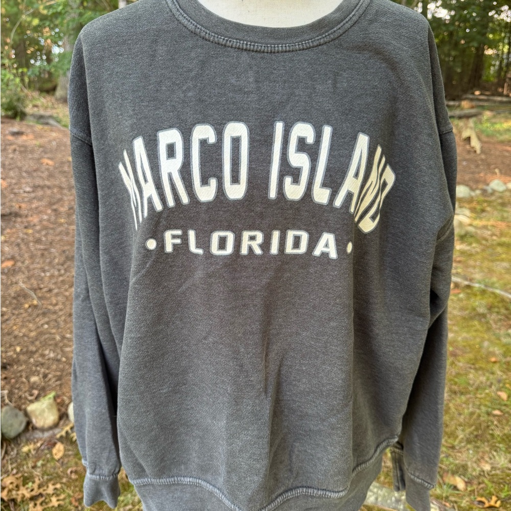 Gray Marco Island Florida Size L Sweatshirt EUC